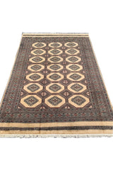 Authentic Hand Knotted Vintage Pakistani Bokhara Jhaldar Wool Area Rug 8.1 X 5.6 Ft (385 Ger)