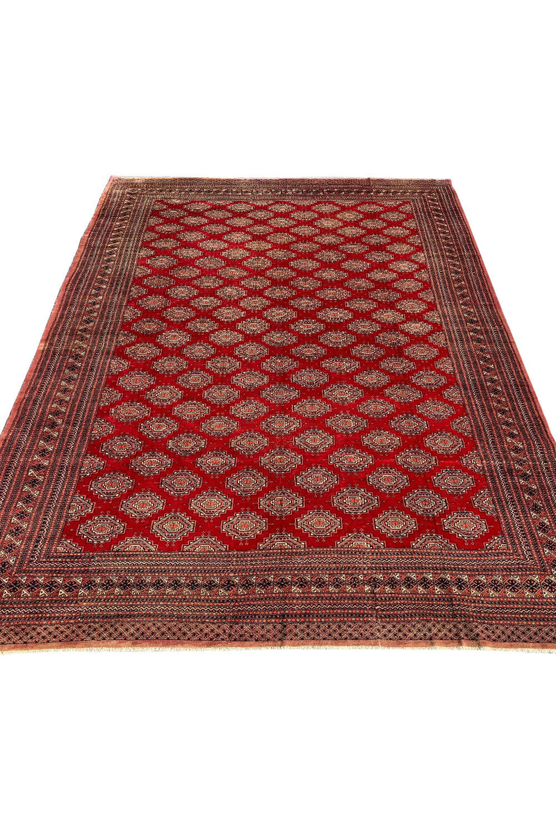 Authentic Hand Knotted Vintage Pakistani Felpah Bokhara Wool Area RUG 12.4 X 9.1 Ft (272 Ger)