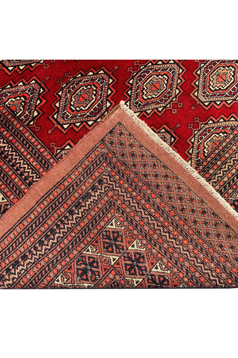 Authentic Hand Knotted Vintage Pakistani Felpah Bokhara Wool Area RUG 12.4 X 9.1 Ft (272 Ger)