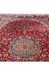 Distressed Hand Knotted Vintage Qashoun Wool Area Rug 12.10 X 9.8 Ft (282 Ger)