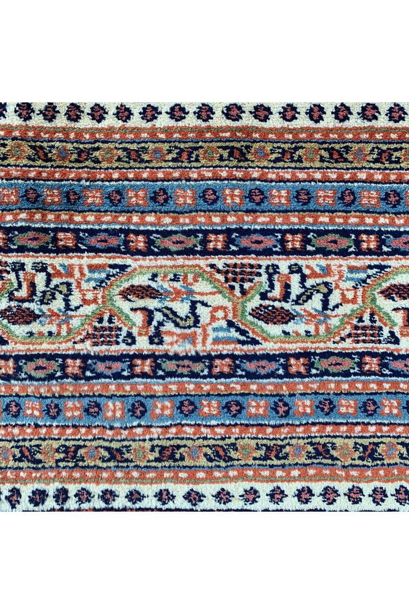 Authentic Hand Knotted Vintage Badam Gul Mir Wool Area Rug 10.10 X 8.2 Ft (298 Ger)