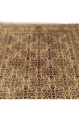 Authentic Hand Knotted Vintage Badam Gul Wool Area Rug 9.6 X 6.6 Ft (423 Ger)