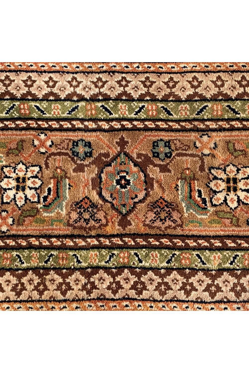 Authentic Hand Knotted Vintage Badam Gul Wool Area Rug 9.6 X 6.6 Ft (423 Ger)