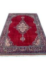 Authentic Hand Knotted Vintage Tabreez Wool Area Rug 11.4 X 8.1 Ft (299 Ger)