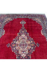 Authentic Hand Knotted Vintage Tabreez Wool Area Rug 11.4 X 8.1 Ft (299 Ger)