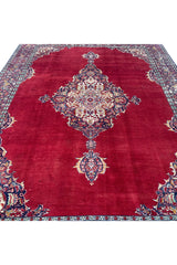 Authentic Hand Knotted Vintage Tabreez Wool Area Rug 11.4 X 8.1 Ft (299 Ger)