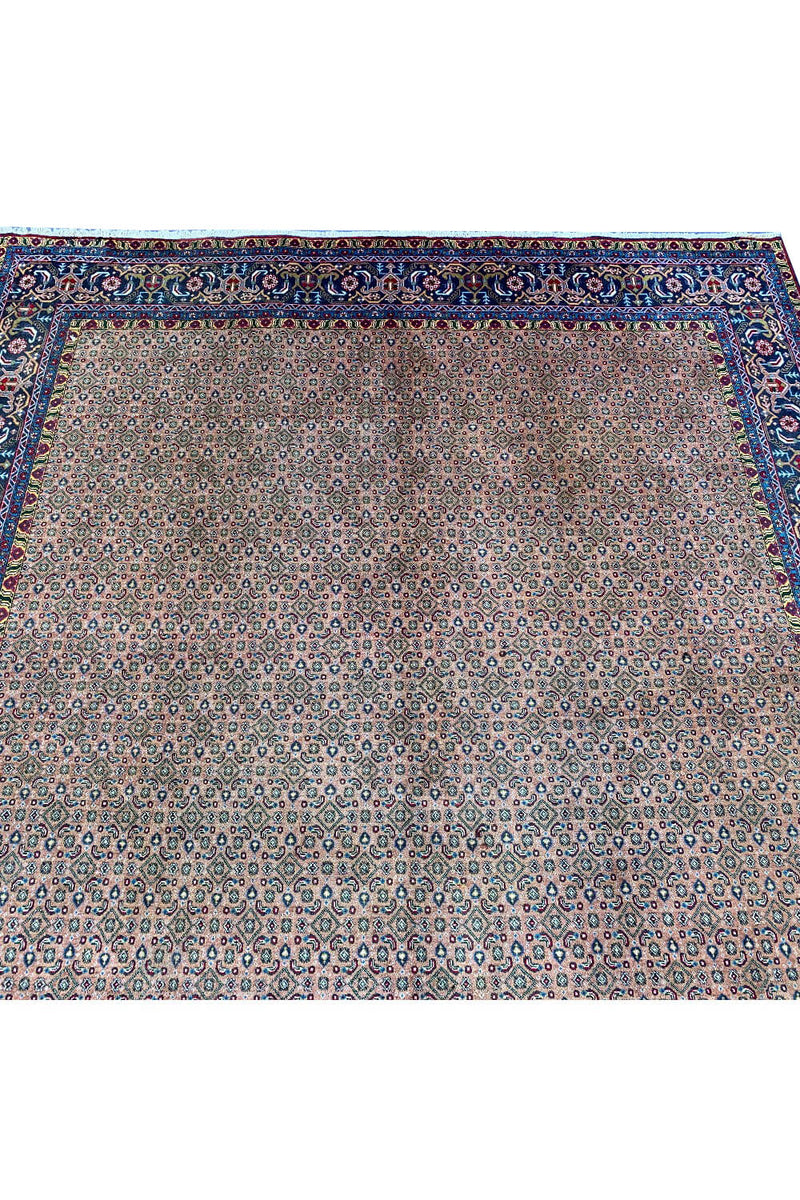 Authentic Hand Knotted Vintage Yamoud Wool Area Rug 10.11 X 7.11 Ft (302 Ger)