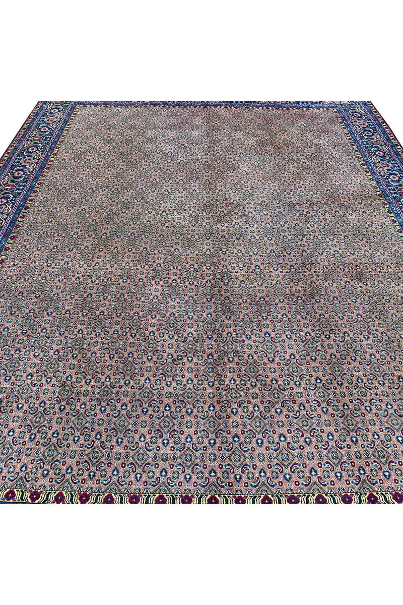 Authentic Hand Knotted Vintage Yamoud Wool Area Rug 10.11 X 7.11 Ft (302 Ger)