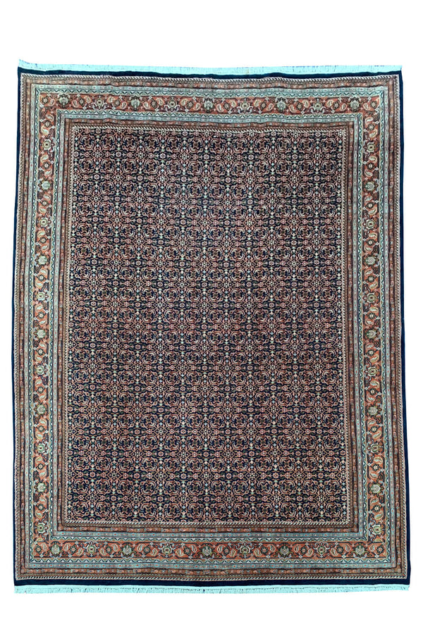 Authentic Hand Knotted Vintage Bijour Wool Area Rug 11.4 X 8.7 Ft (307 Ger)