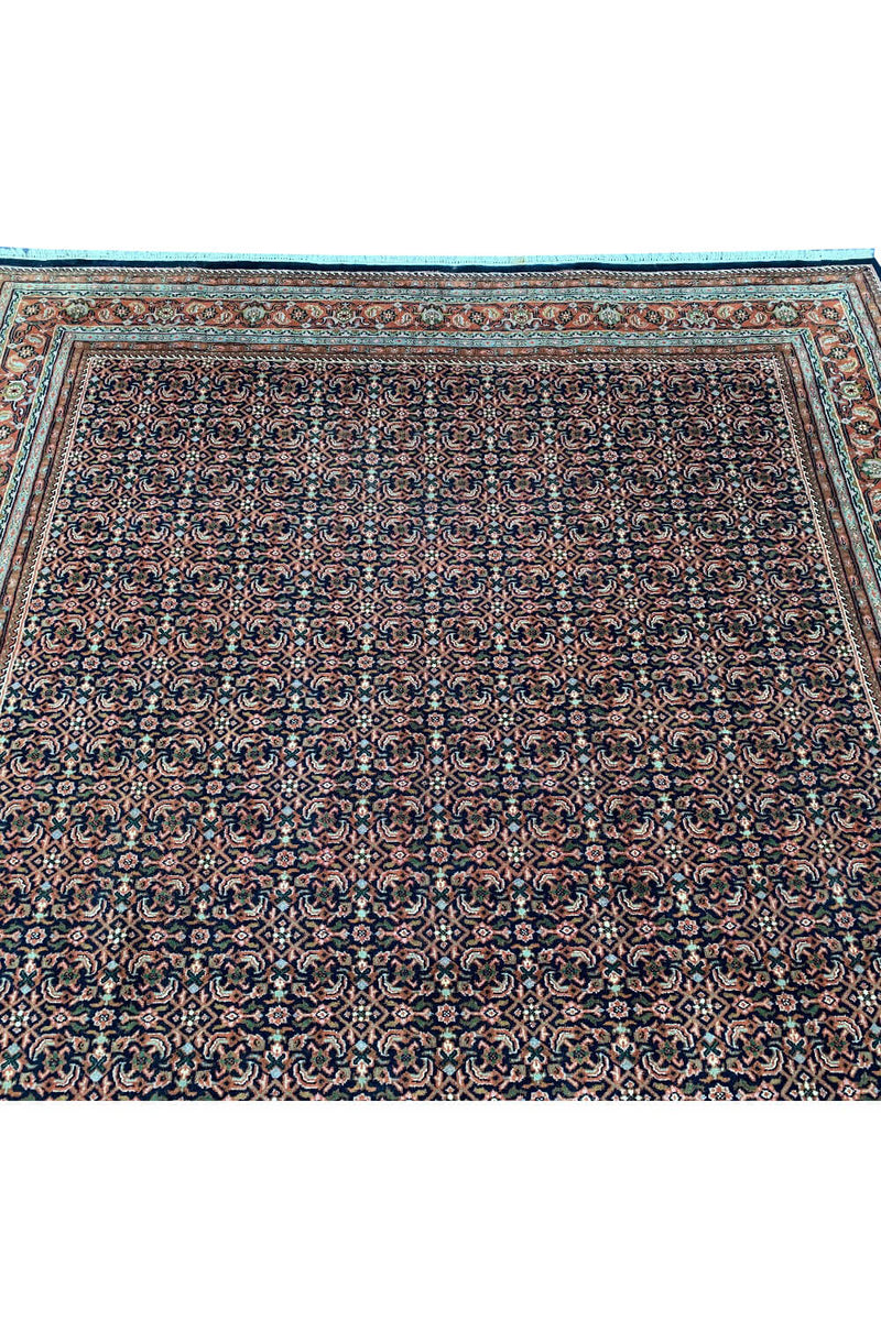 Authentic Hand Knotted Vintage Bijour Wool Area Rug 11.4 X 8.7 Ft (307 Ger)