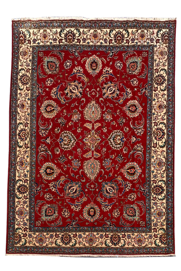 Authentic Hand Knotted Vintage Tabreez Wool Area Rug 13.7 X 9.6 Ft (331 Ger)