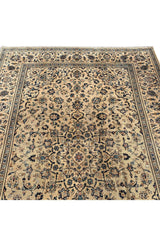 DISTRESSED HAND KNOTTED VINTAGE QASHOUN WOOL AREA RUG 11.6 X 7.9 FT