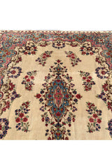 Distressed Hand Knotted Vintage Qirmoun Wool Area Rug 12.1 X 8.10 Ft (343 Ger)