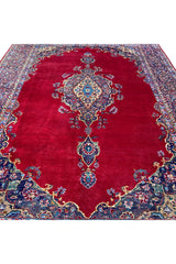 Authentic Antique Hand Knotted Vintage Qashoun Wool Area Rug 12.3 X 8.7 Ft (293 Ger)