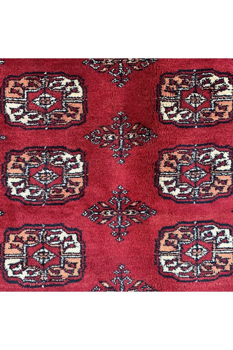 Authentic Hand Knotted Vintage Pakistani Bokara Jhaldar Wool Area Rug 10.2 X 7.3 Ft (303 Ger)