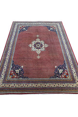 Authentic Hand Knotted Vintage Badam Gul Mir Wool Area Rug 11.6 X 8.3 Ft (305 Ger)