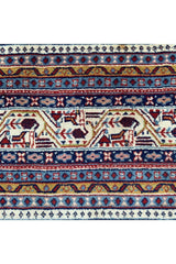 Authentic Hand Knotted Vintage Badam Gul Mir Wool Area Rug 11.6 X 8.3 Ft (305 Ger)