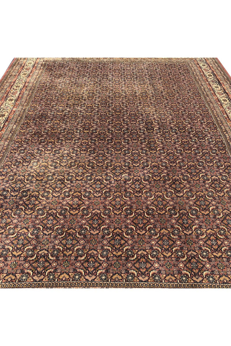 Authentic Hand Knotted Vintage Bijour Wool Area Rug 11.4 X 8.5 Ft (315 Ger)
