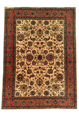 Authentic Hand Knotted Vintage Tabreez Wool Area Rug 11.4 X 8.2 Ft (329 Ger)