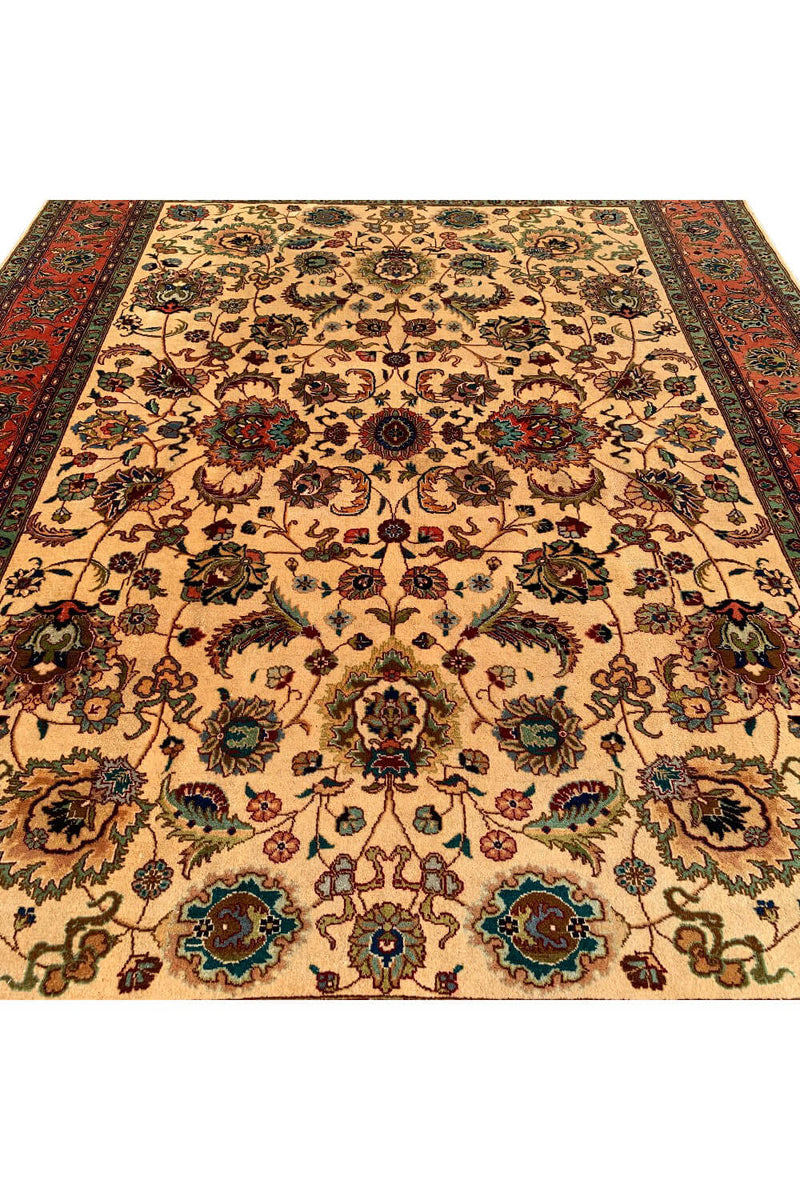 Authentic Hand Knotted Vintage Tabreez Wool Area Rug 11.4 X 8.2 Ft (329 Ger)