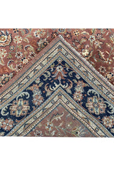 Authentic Hand Knotted Vintage Tabreez Wool Area Rug 9.8 X 6.5 Ft (394 Ger)