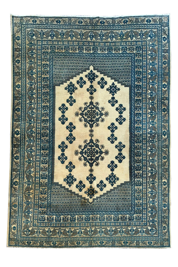 Authentic Hand Knotted Vintage Morocco Wool Area Rug 9.5 X 6.7 Ft (398 Ger)