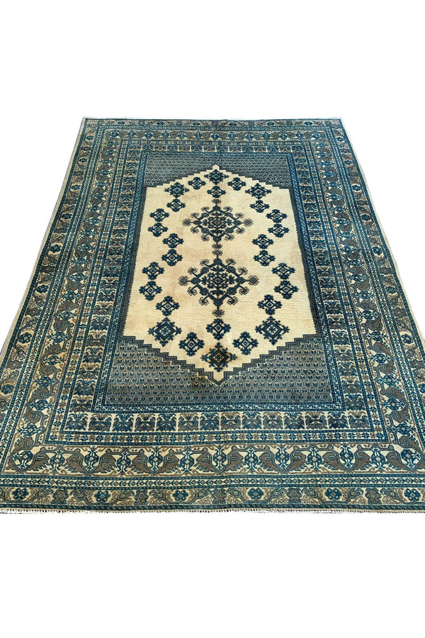 Authentic Hand Knotted Vintage Morocco Wool Area Rug 9.5 X 6.7 Ft (398 Ger)