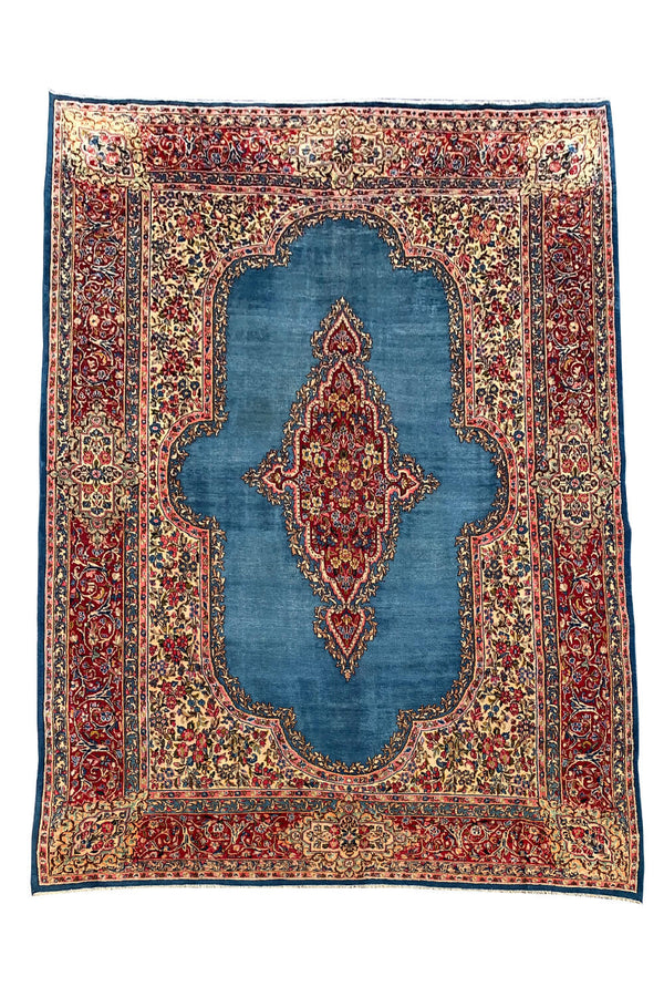 Distressed Hand Knotted Vintage Qirmoun Wool Area Rug 11.10 X 8.10 Ft (344 Ger)