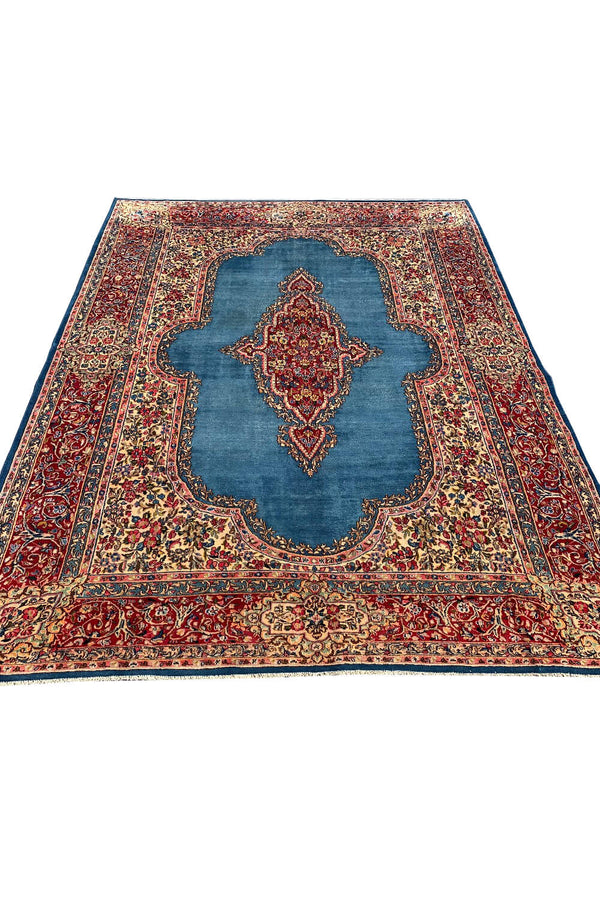 Distressed Hand Knotted Vintage Qirmoun Wool Area Rug 11.10 X 8.10 Ft (344 Ger)