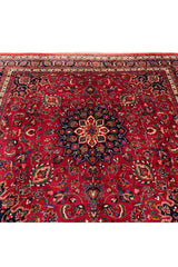 Authentic Hand Knotted Vintage Qashoun Wool Area Rug 9.11 X 9.7 Ft (354 Ger)