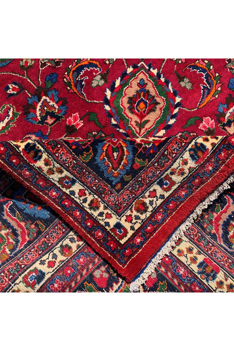 Authentic Hand Knotted Vintage Qashoun Wool Area Rug 9.11 X 9.7 Ft (354 Ger)