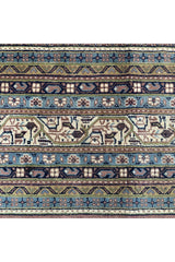 Authentic Hand Knotted Vintage Badam Gul Mir Wool Area Rug 9.10 X 6.8 Ft (360 Ger)