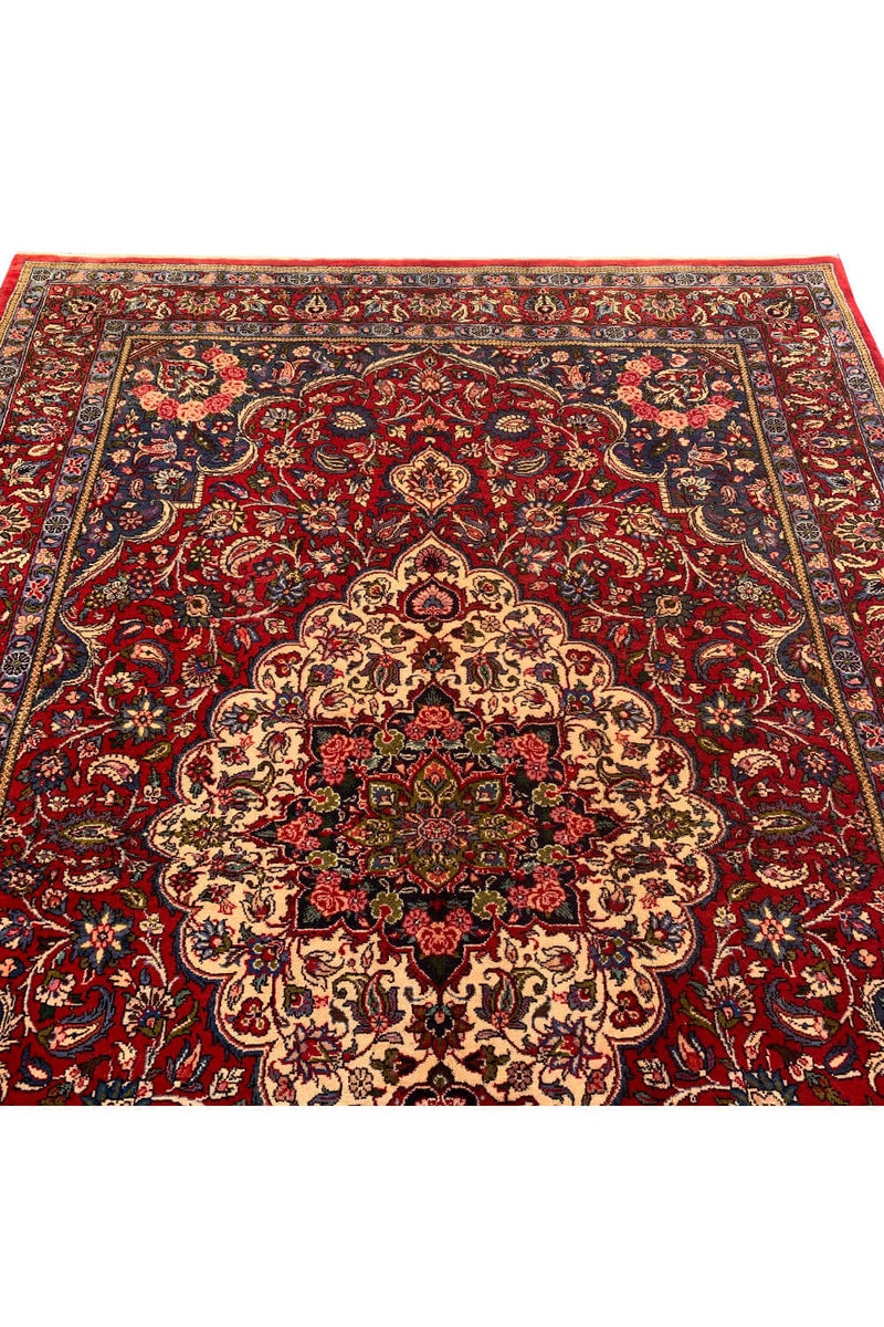 Authentic Hand Knotted Vintage Qashoun Wool Area Rug 9.11 X 6.8 Ft (361 Ger)