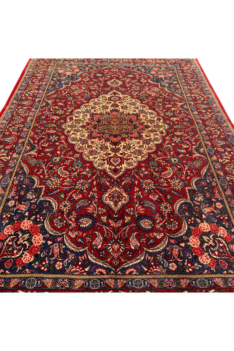 Authentic Hand Knotted Vintage Qashoun Wool Area Rug 9.11 X 6.8 Ft (361 Ger)