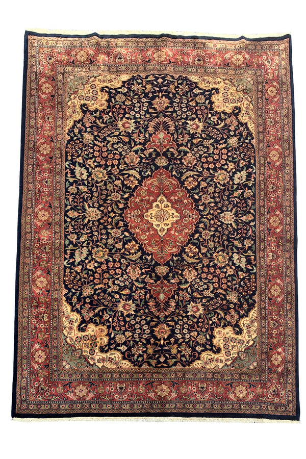 Authentic Hand Knotted Vintage Tabreez Wool Area Rug 9.11 X 6.7 Ft (362 Ger)