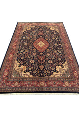 Authentic Hand Knotted Vintage Tabreez Wool Area Rug 9.11 X 6.7 Ft (362 Ger)