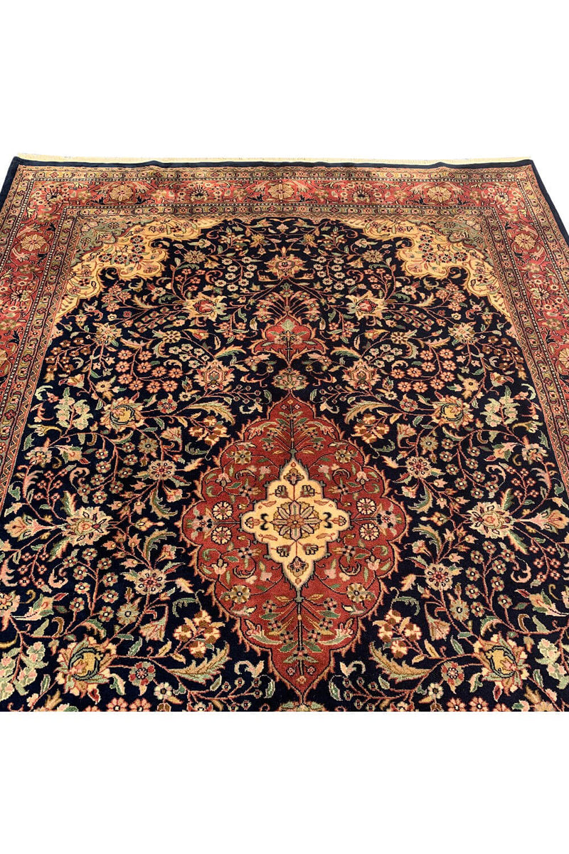 Authentic Hand Knotted Vintage Tabreez Wool Area Rug 9.11 X 6.7 Ft (362 Ger)