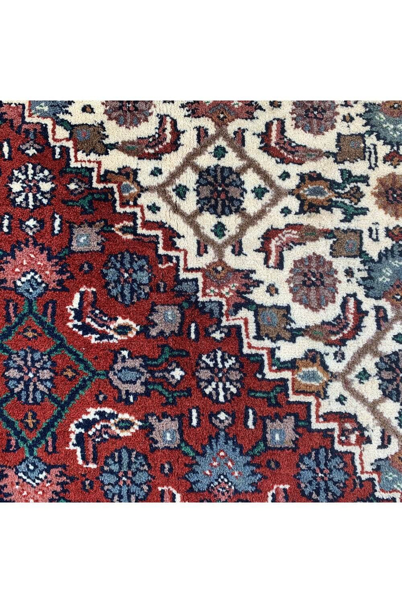 Authentic Hand Knotted Vintage Badam Gul Wool Area Rug 8.0 X 6.2 Ft (367 Ger)