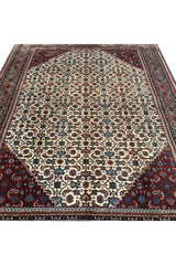 Authentic Hand Knotted Vintage Badam Gul Wool Area Rug 8.0 X 6.2 Ft (367 Ger)
