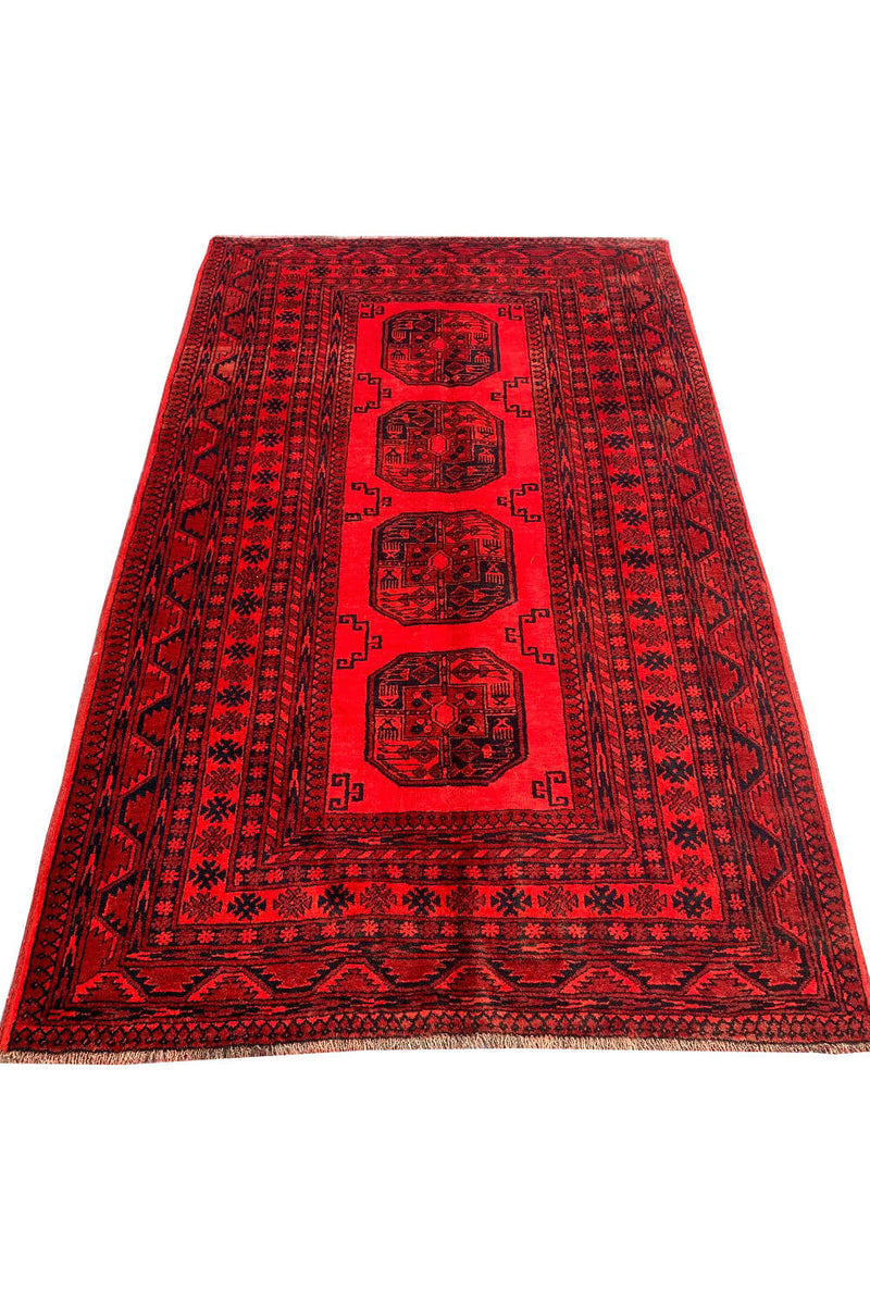 Authentic Hand Knotted Vintage Turkmen Felpah Wool Area Rug 7.5 X 4.7 Ft (370 Ger)