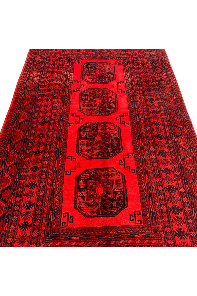 Authentic Hand Knotted Vintage Turkmen Felpah Wool Area Rug 7.5 X 4.7 Ft (370 Ger)