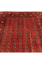 Authentic Hand Knotted Vintage Afghan Turkmen Wool Area Rug 9.4 X 6.2 Ft (401 Ger)