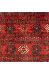 Authentic Hand Knotted Vintage Afghan Turkmen Wool Area Rug 9.4 X 6.2 Ft (401 Ger)