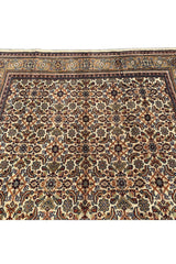 Authentic Hand Knotted Vintage Badam Gul Wool Area Rug 9.6 X 6.8 Ft (410 Ger)