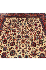 Authentic Hand Knotted Vintage Tabreez Wool Area Rug 8.11 X 7.4 Ft (411 Ger)