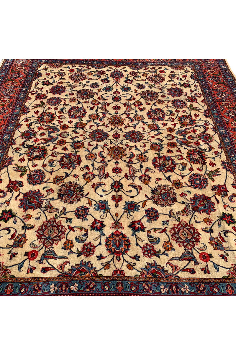 Authentic Hand Knotted Vintage Tabreez Wool Area Rug 8.11 X 7.4 Ft (411 Ger)
