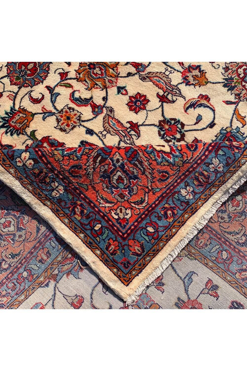 Authentic Hand Knotted Vintage Tabreez Wool Area Rug 8.11 X 7.4 Ft (411 Ger)