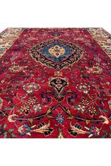 Authentic Hand Knotted Vintage Hunting Kashmour Wool Area Rug 10.1 X 6.9 Ft (428 Ger)