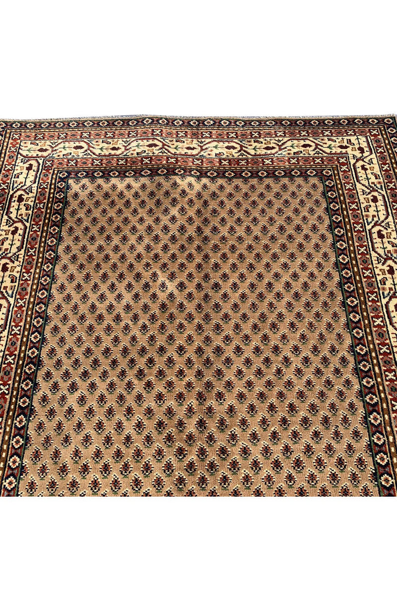 Authentic Hand Knotted Vintage Badam Gul Wool Area Rug 7.9 X 5.6 Ft (440 Ger)