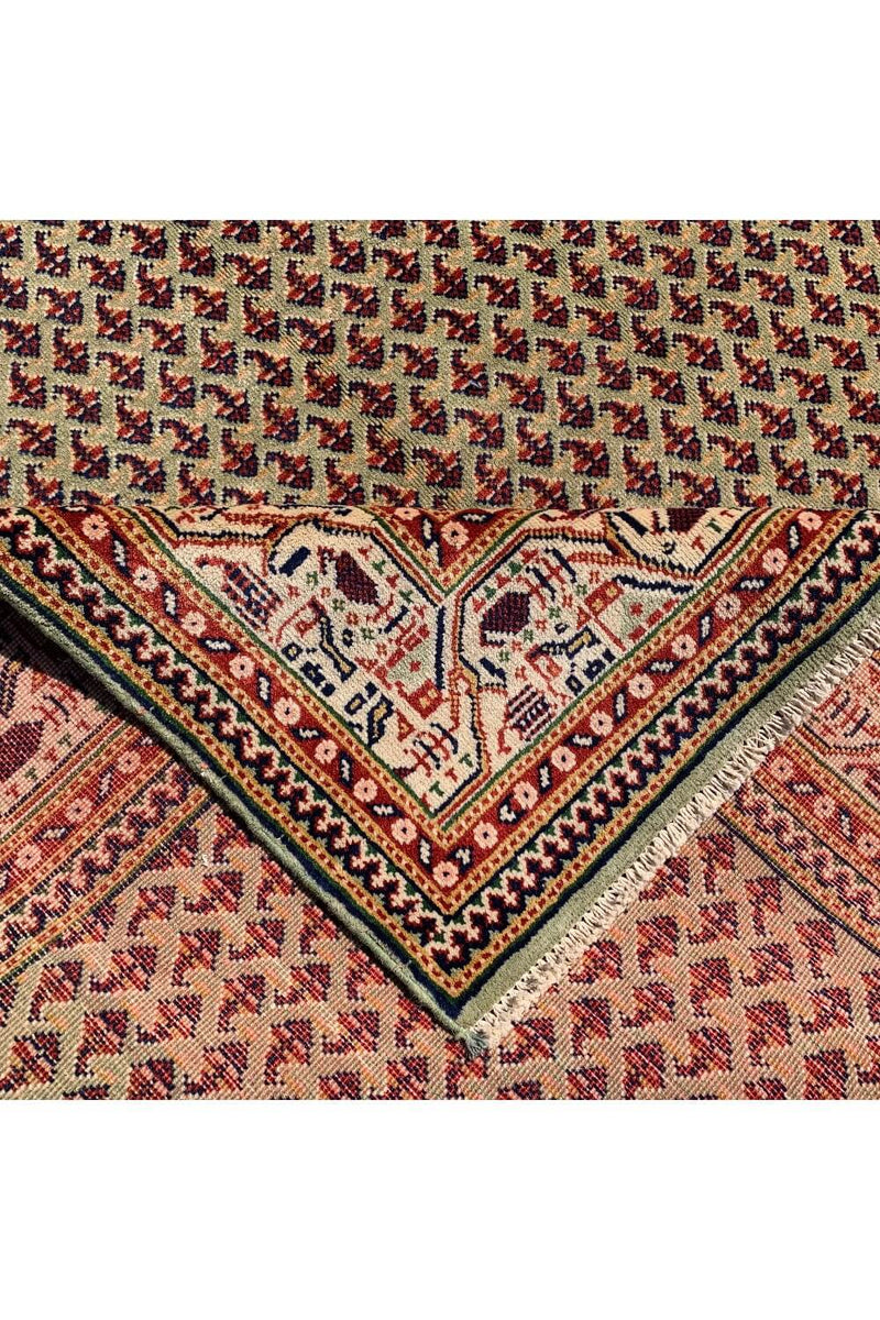 Authentic Hand Knotted Vintage Badam Gul Wool Area Rug 9.8 X 6.3 Ft (441 Ger)